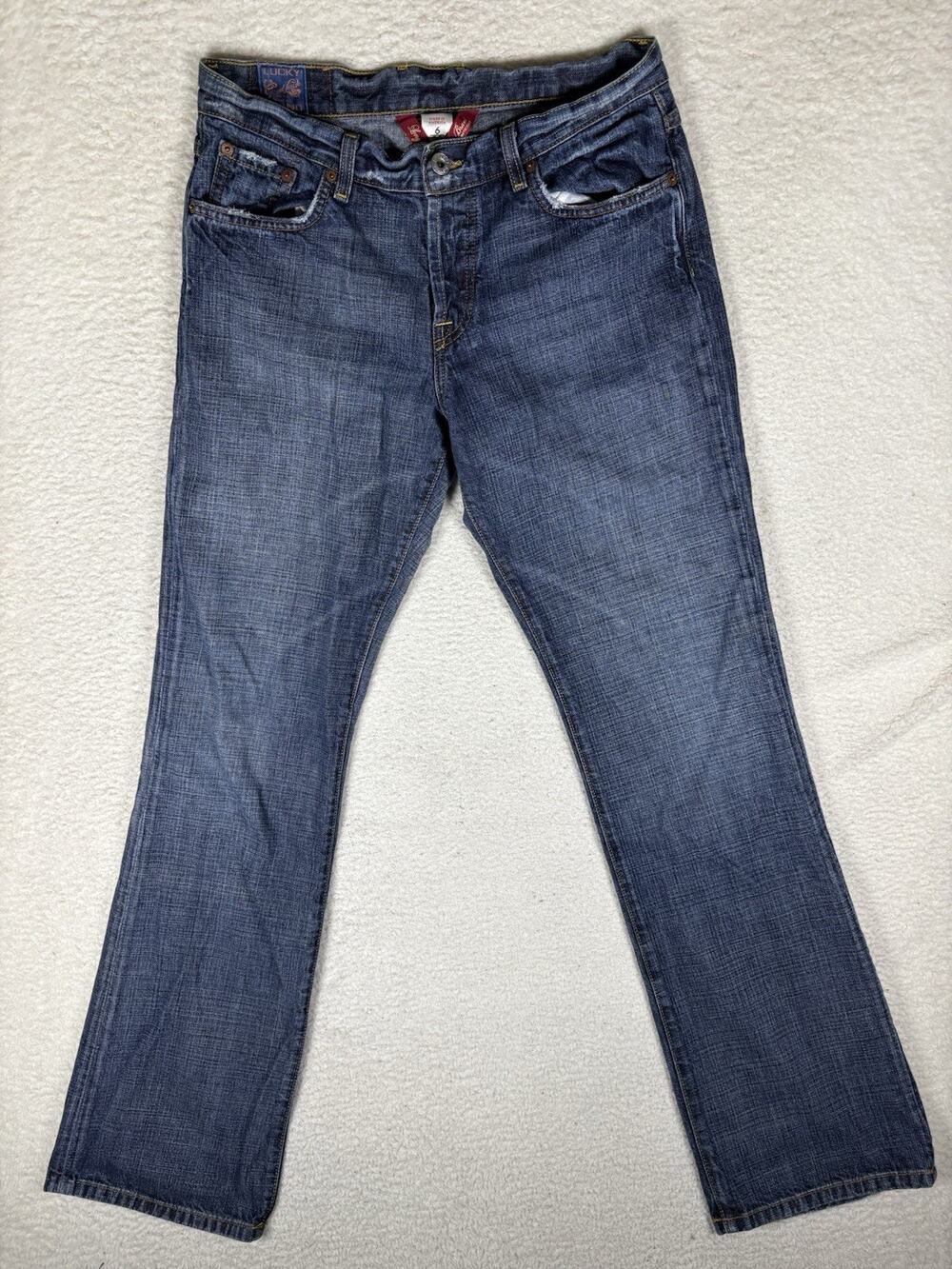 Lucky Brand Jeans Womens 8/28 28x33 Blue Easy Rider Dungarees Made in USA Denim